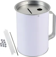 HMF 48000-07 Spendendose mit Griff, Sammelbüchse, 14,5 x 10 cm, lichtgrau