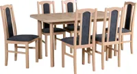 Esstischgarnitur, Esszimmerstühle aus Buchenholz, Esstischen und Stühlen, moderne Esszimmer- und Küchenstühle, 6 Stühle BOS 7; Tisch WENUS 2P