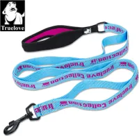TrueLove Nylon Leine mit Neopren unterlegtem Griff blau/pink, diverse Größen, Größe: S Maße: 140 cm / 1,5 cm