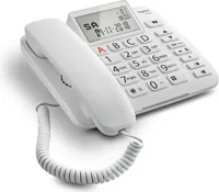 Analogowy telefon biurkowy Gigaset DL380 biały z zestawem głośnomówiącym i identyfikatorem rozmówcy
