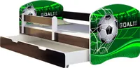 ACMA Jugendbett Kinderbett Junior-Bett Komplett-Set mit Matratze Lattenrost und Rausfallschutz Wenge 14 Goal  180x80 + Bettkasten