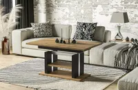 Endo-Möbel Couchtisch Dior 110cm erweiterbar auf 170cm höhenverstellbar Doppellift modern Tisch (Wotan Eiche)