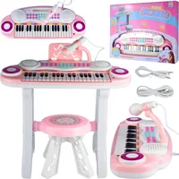 MalPlay Kids Piano | 37 kláves | Mp3 keyboard | stojan a stolička | USB mikrofon | pro děti od 18 měsíců věku