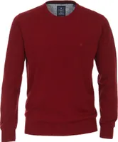 REDMOND Casual Herren Pullover Langarm Rundhals Regular-Fit Rot 5XL
