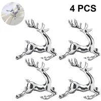Serviettenringe, 4 Stück Weihnachts Rentier Serviettenringe Halter Silber Gold Serviettenhalter Serviettenringe Schnallen für Weihnachten Tischdekoration, Hochzeit, Abendessen, Party, DIY Dekoration