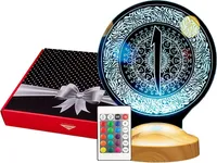 GESCHENKELAMPE 3D LED Nachttischlampe Elif Nachtlicht muslimische Deko Geschenk für Muslimischen Freund