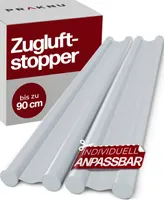 2 Zugluftstopper für Türen bis zu 90cm - Doppelseitiger Schutz - Energiesparend - Zuschneidbar - Leicht zu Reinigen - Weiß