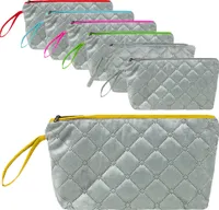 Großer Kosmetiktasche Kulturbeutel Organizer für Damen MULTIFUNKTIONALE glamourös Weich (Grau-Gelb)