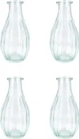 Vasen Glas gerillt 14cm klar transparent 240ml, 4er Set