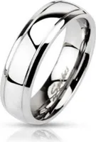 67 (21.3) Ring schmale Aussenringe Silber aus Edelstahl Uni