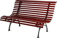 XL Gartenbank Parkbank Massivholz Metall pulverbeschichtet Dunkelbraun