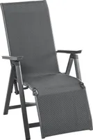 Dehner Gartenstuhl Relaxsessel Cleveland, klappbar, 107 x 60 x 76 cm, Aluminium, dunkelgrau