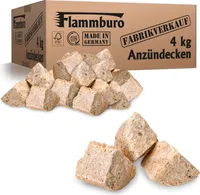 4 kg Anzündecken - Ökologischer Anzünder aus Holz und Wachs - Perfekt geeignet als Grillanzünder, Kaminanzünder und Ofenanzünder