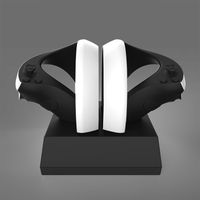Spielkonsolen-Ladestation für PS VR2 Sense Controller,PS VR2 Spiel Griff einfache Zwei-Sitze drahtlose Ladegerät, Ladeständer mit LED Anzeige & 2 Ladeadapter für PS VR2 Wireless Controller, VR Zubehör-schwarz