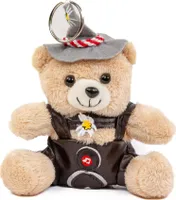 Schlüsselanhänger Jodelbär 13 cm grau/braun