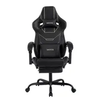 Gaming Stuhl(schwarz)Ergonomisch Gaming Chair Bürostuhl mit Fußstütze Racing Computerstuhl Höhenverstellbar Gepolstert Bürostuhl Lendenwirbelstütze