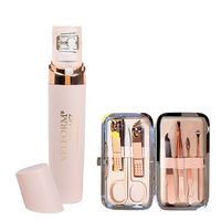 Velform Epilwiz inkl. Manikürset - Batteriebetriebener Epilierer - Haarentfernung - 18 Karat vergoldetem Epilierkopf & LED-Licht - Handlicher Rasierer - Gesichtshaarentferner für Frauen & Männer