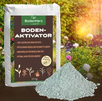BodenHerz Bodenaktivator, mit Mineralien 100% Natürlich mit Langzeitwirkung zur Bodenverbesserung Bodengesundheit für Beet und Rasen 25 kg petigi