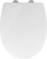 WENKO Toilettensitz Tavola Weiß, 38 x 45 cm - WC-Sitz mit Absenkautomatik (Easy Close) und komfortabler Fix Clip Befestigung