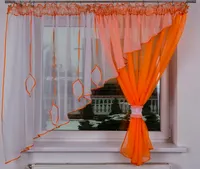 Fertige Gardine Lima 370x150 Orange Rechts