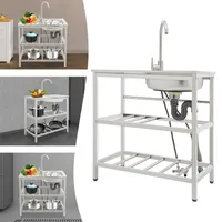 Sinks 75*40*78cm Volně stojící dřez Kuchyňský dřez z nerezové oceli s baterií