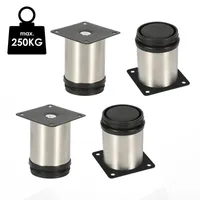 Jiubiaz 4X Möbelfüße Couch Stützfuß Schrankfuß Verstellbar Schrank Sofafuß Bettfüße-Edelstahl-120mm