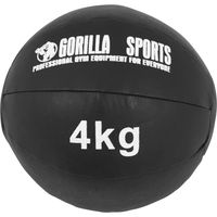GORILLA SPORTS® Medizinball - 4kg Gewichte, 29cm, aus Leder, Schwarz - Trainingsball, Fitnessball, Gewichtsball, Slam Ball