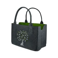 Taška Gilde, obdélníková, "Tree", plsť, světle šedá, tmavě šedá,Polyuretan2, 2 kusy podle obrázku, d. 25 cm, š. 40 cm, v. 26 cm 44093