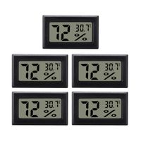 INF Mini-Digital-Hygrometer / Thermometer 5er-Pack Schwarz