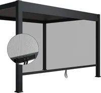 Juskys Seitenwand 4 m für Lamellendach Tahiti - Aluminium & Stoff - Anthrazit