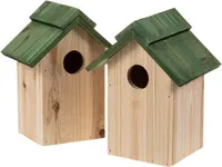 SIDCO Vogelhaus Nistkasten 2 x Häuschen Nisthöhle Nisthaus Nisthilfe Holz Meisenhaus
