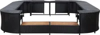 vidaXL Whirlpool-Umrandung Quadratisch Schwarz 268x268x55 Poly Rattan