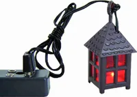 Krippenzubehör Beleuchtung Laterne mit Licht rot 3,5V Höhe ca.3cm