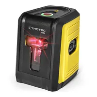 TROTEC Kreuzlinienlaser BD5A (10 m Reichweite) mit Neigungsfunktion, Selbstnivellierend inklusive Kombi-Halterung m. Universalklemme plus Saugnapf