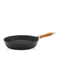 Karl Krüger 60024 Gusseisenpfanne Rustica mit Holzgriff - emailliert - außen u. innen schwarz matt - 24 cm