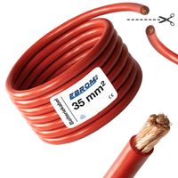 EBROM® - Batteriekabel Aderleitung ROT H07V-K 35 mm² - KFZ Batterie Kabel - 99,9 % OFC Kupfer - Meterware / Stück = Meter - in einer Länge geliefert - 35 mm2 - 35mm2