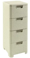 Zásuvka 4x 14l RATTAN Style - krémová