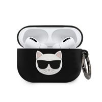 Karl Lagerfeld KLACAPSILCHBK pouzdro na AirPods PRO Black silicone Choupette