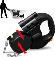 Führleine Hundeleine Doppelleine für 2 Hunde, Flexible Einziehbare Hundeleine