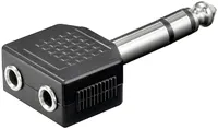 Adaptér pro sluchátka, AUX jack 6,35 mm na 2x 3,5 mm