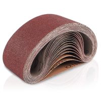 Schleifbänder 76 x 457 mm, 18er-Pckg Aluminiumoxid-Schleifbänder (je 3 Körnungen von 60 80 120 180 240 400)