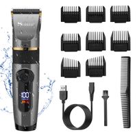 SURKER Profi-Haarschneidemaschine Wasserdicht Haartrimmer Bartschneider mit aufsätzen LED Anzeige und Präzisionslängeneinstellung