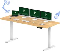 FLEXISPOT Höhenverstellbarer Schreibtisch 180x80cm-mit 2 starken Motoren-Stabiler Schreibtisch Höhenverstellbar Elektrisch-mit Memory-Funktion ahorn