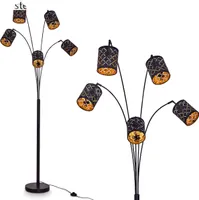 Ronzone »Ronzone« moderne Stehlampe aus Metall/Stoff in Schwarz/Goldfarben