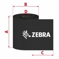 Zebra Wax 2300 6.14" x 156mm, 2,5 cm, 156mm x 450m