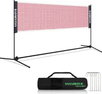 TolleTour Badmintonnetz Set, Faltbares Tennisnetz, Volleyballnetz mit Transporttasche, Höhenverstellbar, Indoor & Outdoor, Höhen 93-155 cm, 410 cm