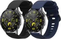 kwmobile 2x Sportarmband kompatibel mit Huawei Watch GT4 46mm Armband - Fitnesstracker Band Set aus TPU Silikon