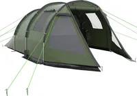 Outsunny Tunnelzelt für 4 Personen, Campingzelt mit Zwei Räumen, Gruppenzelt mit UV-Schutz, Fenster, Familienzelt mit Tragetasche, 2000 mm Wassersäule, für Trekking, Grün