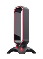 Trust Gaming GXT 265 Cintar RGB Headset Halterung, Kopfhörer Ständer, 2 USB-Anschlüsse, Passend für Alle Headsets, Kopfhörer Halter mit LED-beleuchtete Ränder - Schwarz