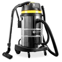 Klarstein IVC-50 - Industriesauger mit 2000 Watt Power, Stainless Steel Edition, 50 Liter Edelstahl-Behälter, IP X4-Schutz, HEPA-Filter, 70 cm Abwasserschlauch, 8 m lange Stromkabel, silber-gelb